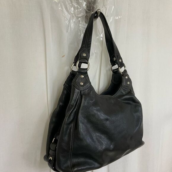 Coach Woman Black Leather Madison Maggie 3 Section Hobo Shoulder Tote Bag 14336 - Picture 7 of 17